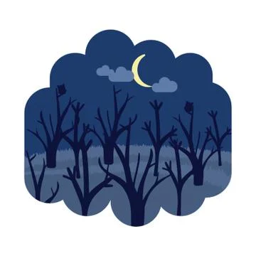Forest At Night Stock-Illustration