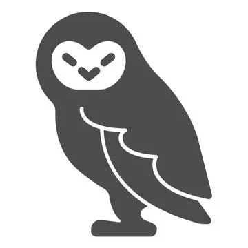 Forest owl solid icon, worldwildlife concept, owl vector sign on white Illustrazione stock