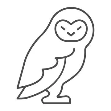 Forest owl thin line icon, worldwildlife concept, owl vector sign on white Stockillustratie