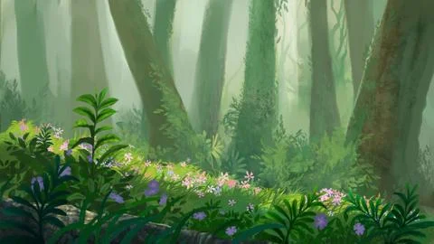 Forest painting Stock Illustration
