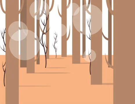 Forest panorama view with flat elements イラスト素材