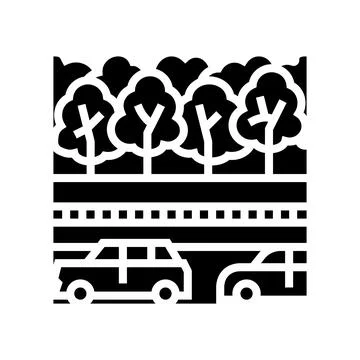 Forest park glyph icon vector illustration Ilustração Stock