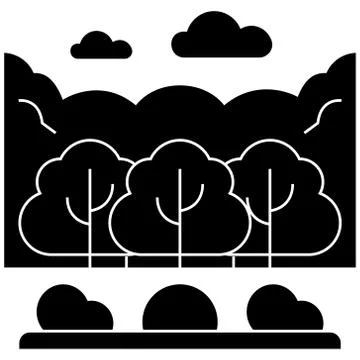 Forest park  icon, vector illustration, sign on isolated background Ilustración de archivo