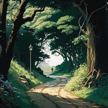 Forest Park Landscape Stock Illustration