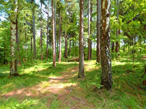 Forest path Stock Illustration