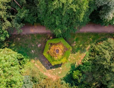 Forest pattern building at Dove Elbe in Hamburg Stock Photos
