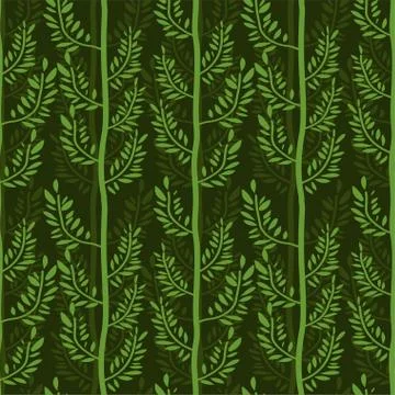 Forest pattern cartoon. Trees background. Baby cloth texture. vector ornament Stock Illustration