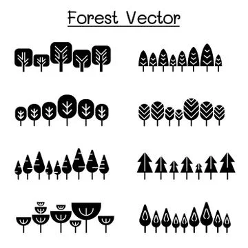 Forest pattern, forest background, Landscape vector illustration graphic desi Illustrazione stock