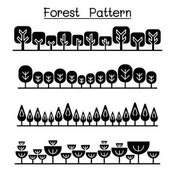 Forest pattern, forest background, Landscape vector illustration graphic desi Illustrazione stock
