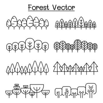 Forest pattern, forest background, Landscape vector illustration graphic desi Illustrazione stock