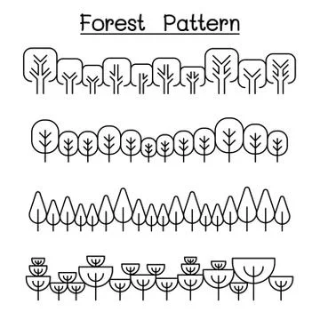 Forest pattern, forest background, Landscape vector illustration graphic desi Illustrazione stock