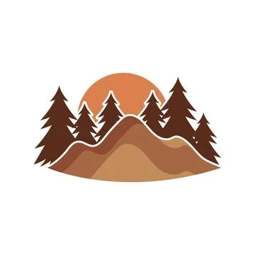 Forest  Pine tree 스톡 일러스트