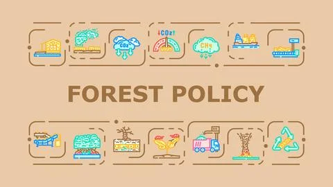 Forest policy banner icon vector illustration Illustrazione stock