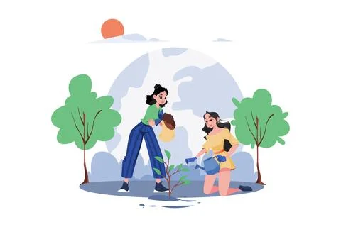 Forest Preservation Illustration concept on white background Ilustración de archivo