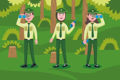 Forest Ranger Profession Stock Illustration