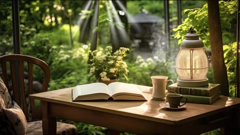 Forest Reading Nook at Dawn 库存影片 264761580