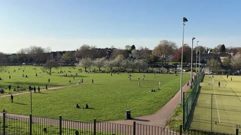 Forest Recreation Ground Nottingham – Historic Park in Forest Fields, England. Stock Footage 334181710
