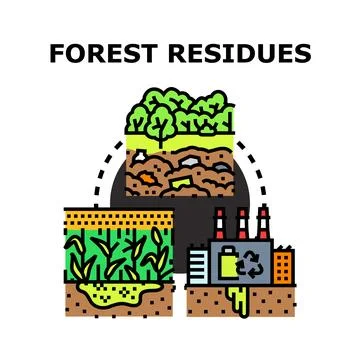 Forest residues utilization in circular economy concept Stock Illustration