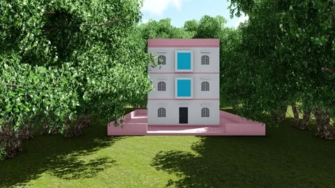 Forest Rest House with modern Building 스톡 동영상 343873484