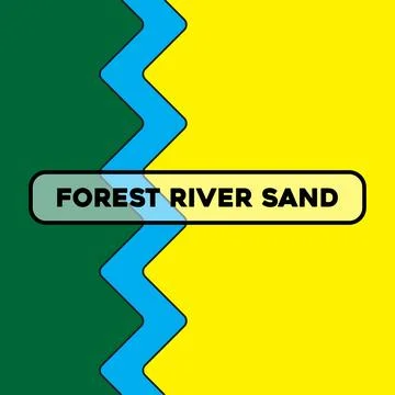Forest, river and beach Stock Illustration