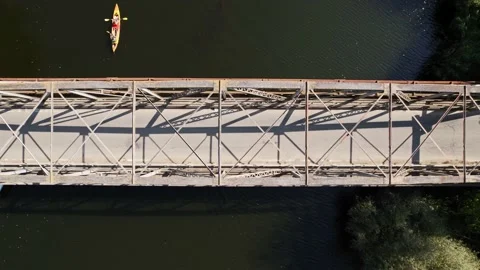 Forest River Road Bridge Canoeing Rise Hot Dry Sunny Day Video stock 235668567