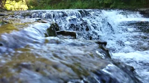 Forest River w Cliffs and nature in the woods Slow motion 3 스톡 동영상 67956212