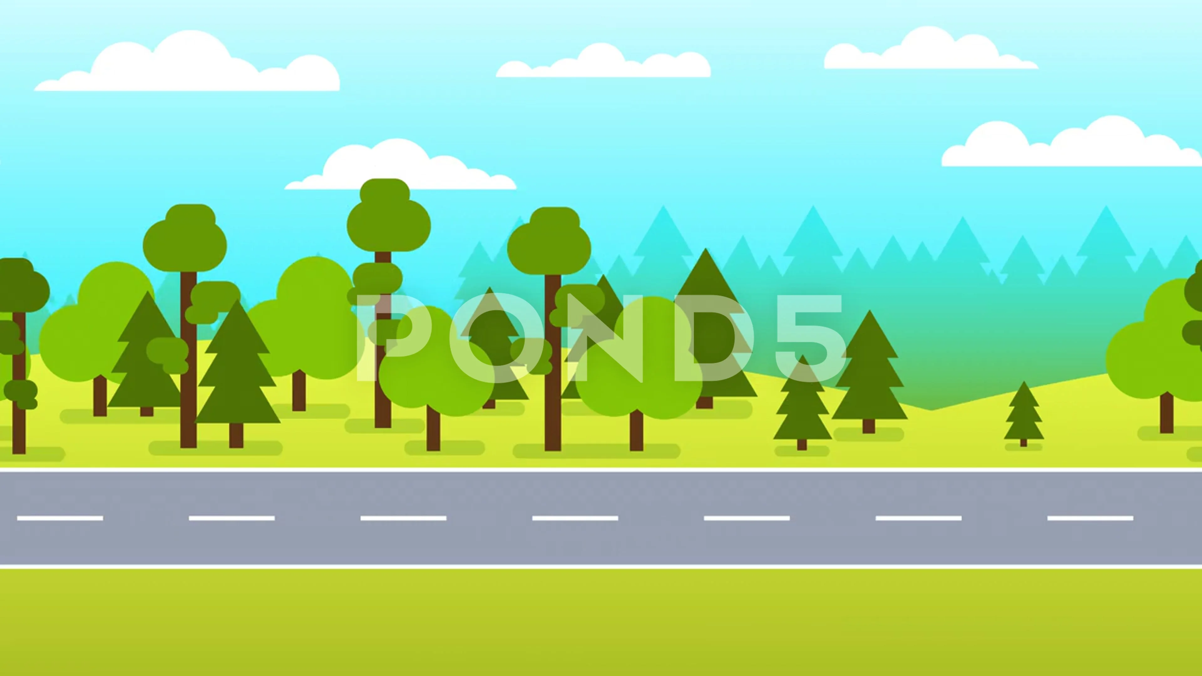 Vibrant Cartoon Road Background For Creative Visual Projects