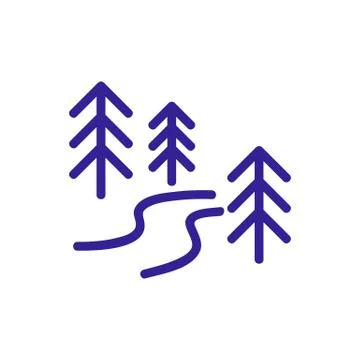 Forest road icon vector. Isolated contour symbol illustration 库存插图