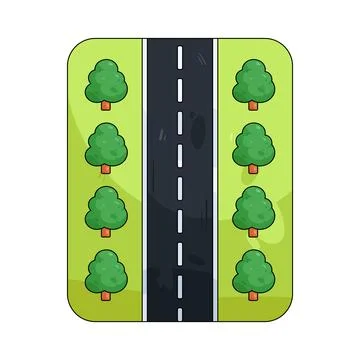 Forest road Stock Illustration