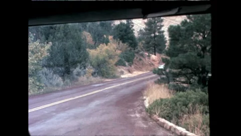 Forest Road with Oncoming Van Stock Footage 276291784