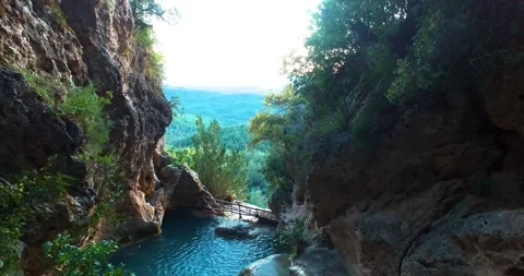 Forest, Rock and Pool Stock Footage 130534336