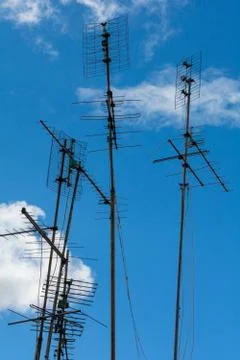 Forest of rooftop antennas Stock Photos