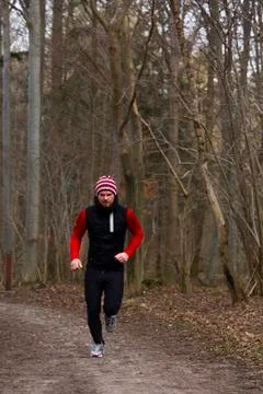 Forest running Stock-Fotos