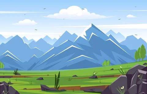 Forest Scenery Background Stock Illustration