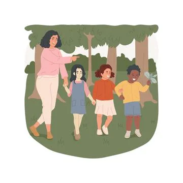 Forest school isolated cartoon vector illustration. Ilustración de archivo