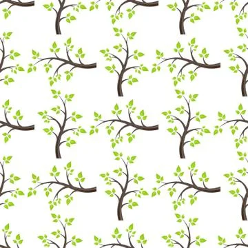 Forest seamless isolated Illustrazione stock