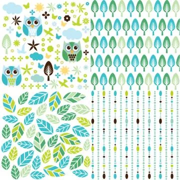 Forest seamless pattern Stock Illustration