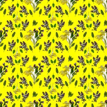 Forest seamless pattern in the kind of flowers. Stockfoto's