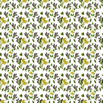 Forest seamless pattern in the kind of flowers. 写真素材
