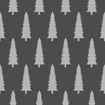 Forest seamless pattern with various type of the trees. Stock Illustration