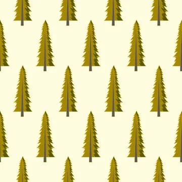 Forest seamless pattern with various type of the trees. Stock Illustration
