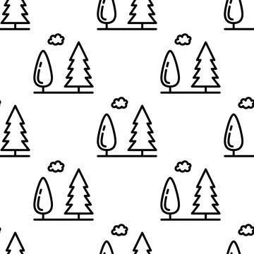 Forest seamless pattern vector illustration Illustrazione stock