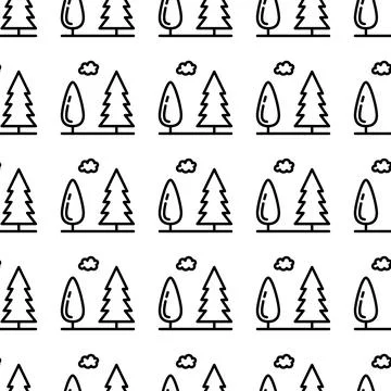 Forest seamless pattern vector illustration Illustrazione stock