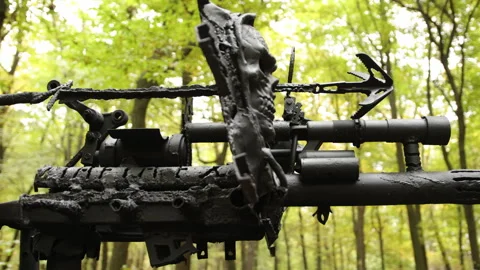 Forest setting, heavy armor, aggressive design 库存影片 337266440