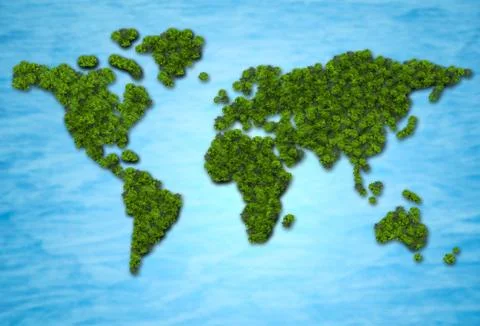 Forest in a shape of world Stock Photos