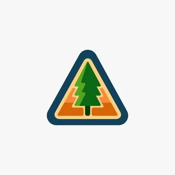 Forest Sign, pine tree logo icon, vector illustration on white background Stock Illustration
