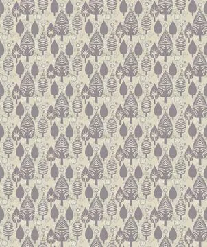 A forest of silhouettes of trees, stylizing them with various patterns. Stock Illustration