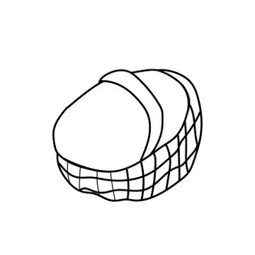 Forest simple vector basket.Autumn illustration with black lines Stock Illustration