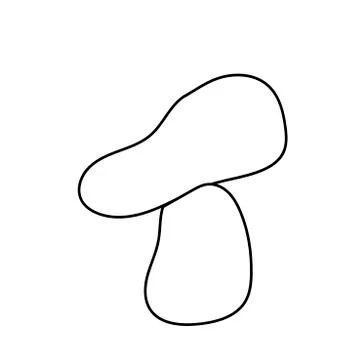 Forest simple vector mushroom. Botanical, autumn illustration Stock Illustration