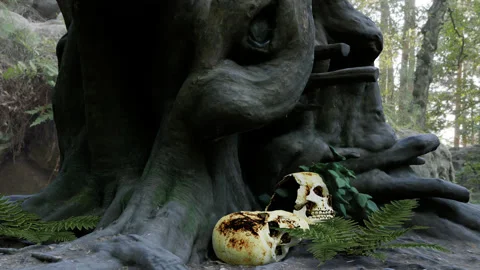 Forest Skull Discovery Stock Footage 171423793